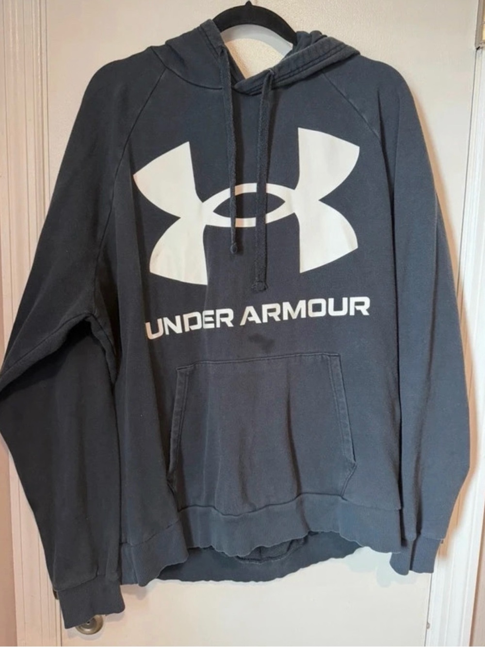 Under Armour Men's Black Hoodie with White Logo